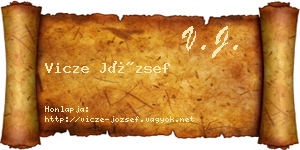 Vicze József névjegykártya